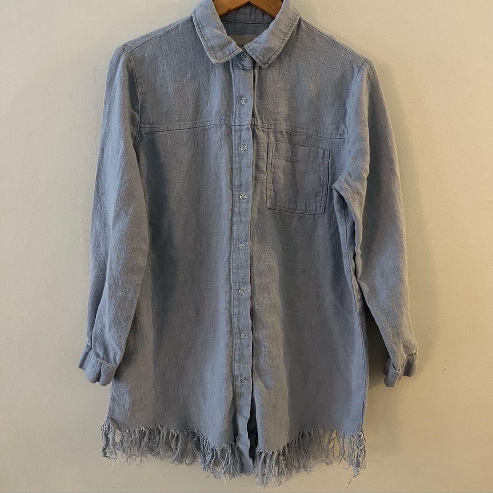 Moon River Women’s Size Small Linen Button Down Tunic